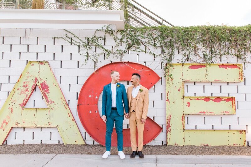 Evan and JP's wedding at the ACE Hotel in Palm Springs photographed by Palm Springs wedding photographer Ashley LaPrade.