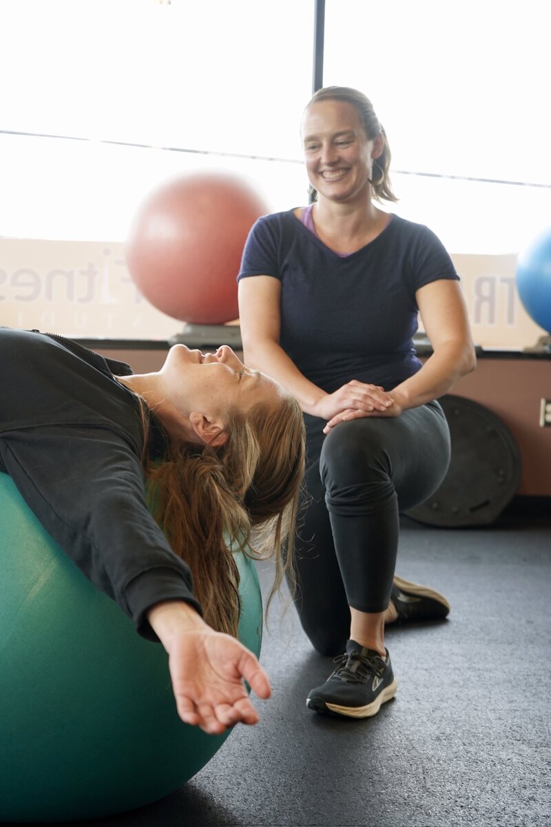 smiling women in personal training session