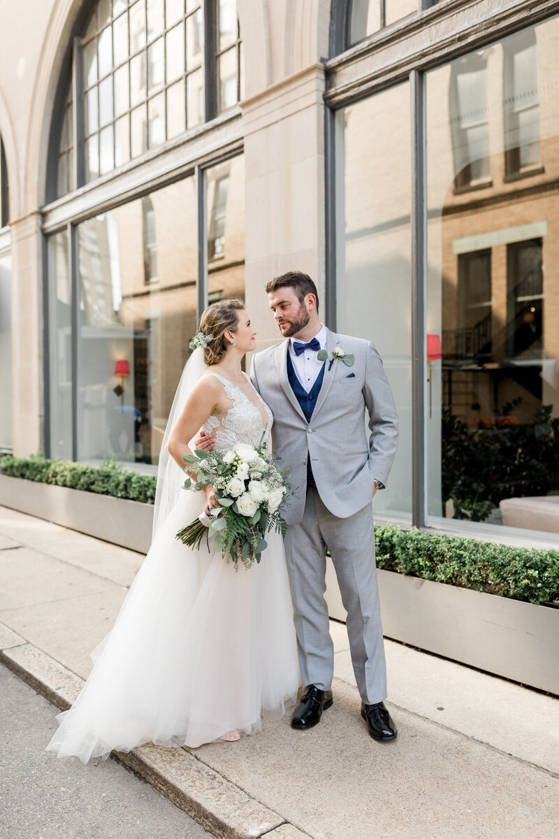 bride and groom at quirk hotel