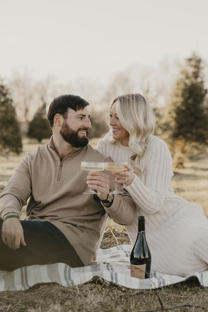 Engagement photo on a dock
