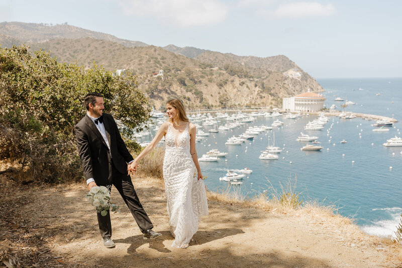 Catalina Island elopement overlooking the casino 