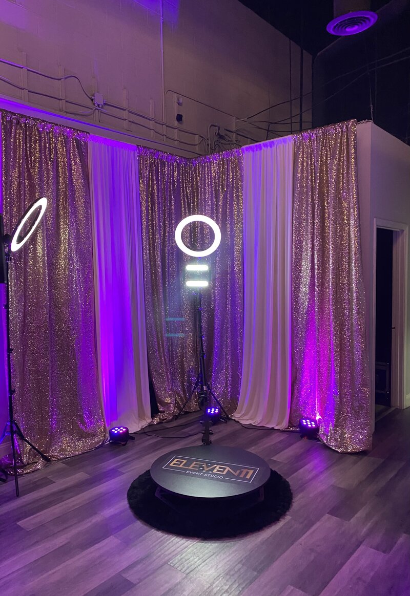 Our Metro Detroit 360 photo booth rental is available in and out of our studio at an affordable price. We provide custom overlays with songs, instant sharing, LED lighting, a booth attendant and includes set up and tear down.