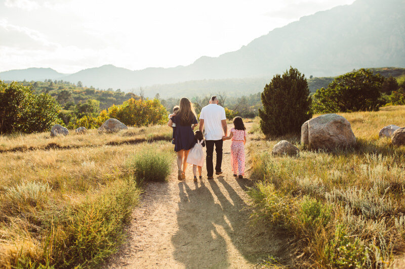 Colorado Springs Family Photo walking away