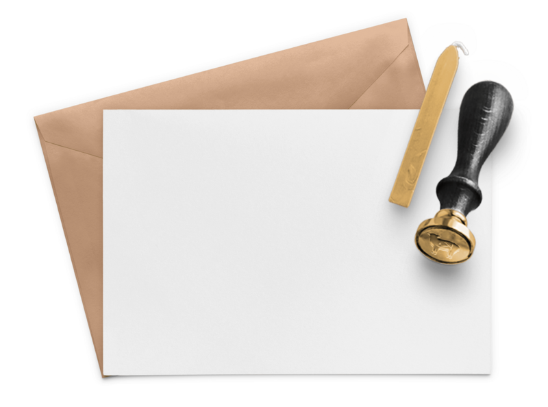 vintage envelope and wax seal stamp