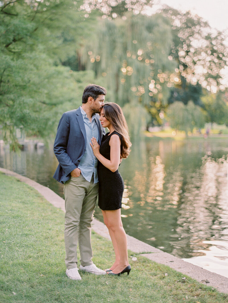 Golden hour engagement session in Boston