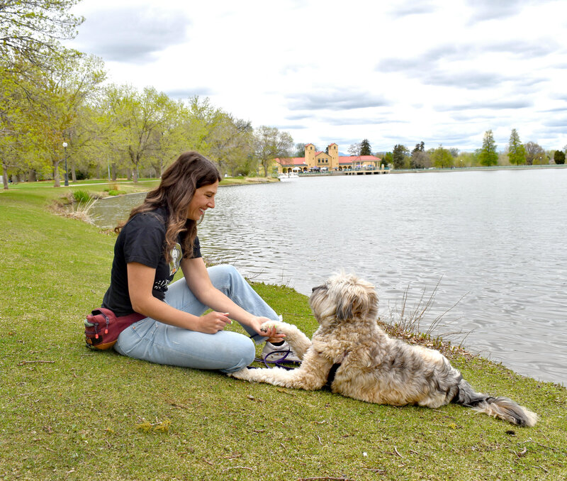 Denver dog trainer with her dog