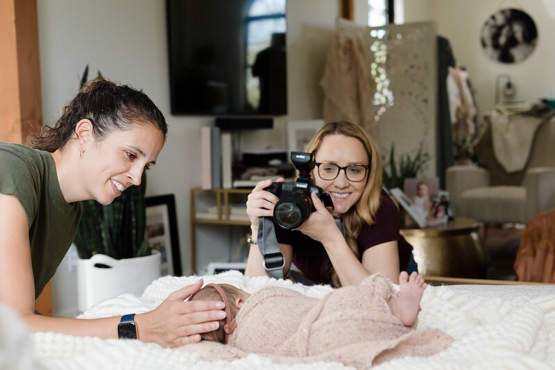 behind the scenes with glean and co photography, Boise's best newborn photography studio.