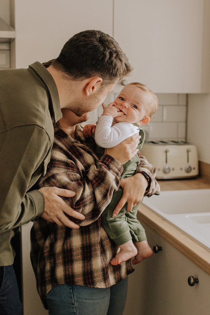 Natural family interactions captured during documentary photo session