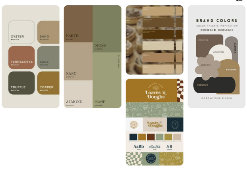 Rustic and charming brand mood board blending kitchen doodles and natural elements for Meadow & Thyme