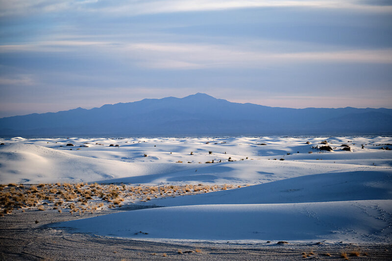 Soft gypsum sand and shadows near Las Cruces, New Mexico