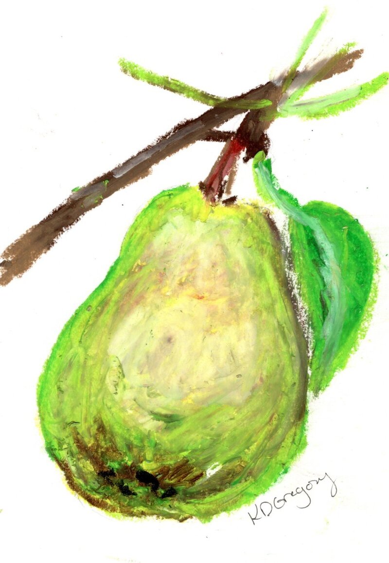 kd gregory fine art - a peach of a pear