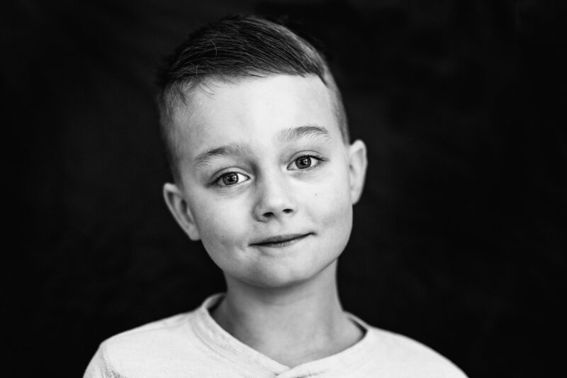 Fine Art School Portrait of 8 year old boy in Concord NH by Lisa Smith Photography