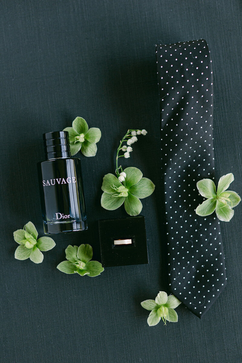 Black linen styling mat for modern and moody flat lay photography