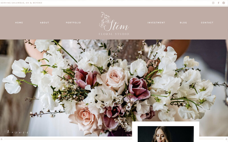Brand & Website Designs for Females |  Showit | Showit Templates | Feminine Website Design | Stem Floral Studio