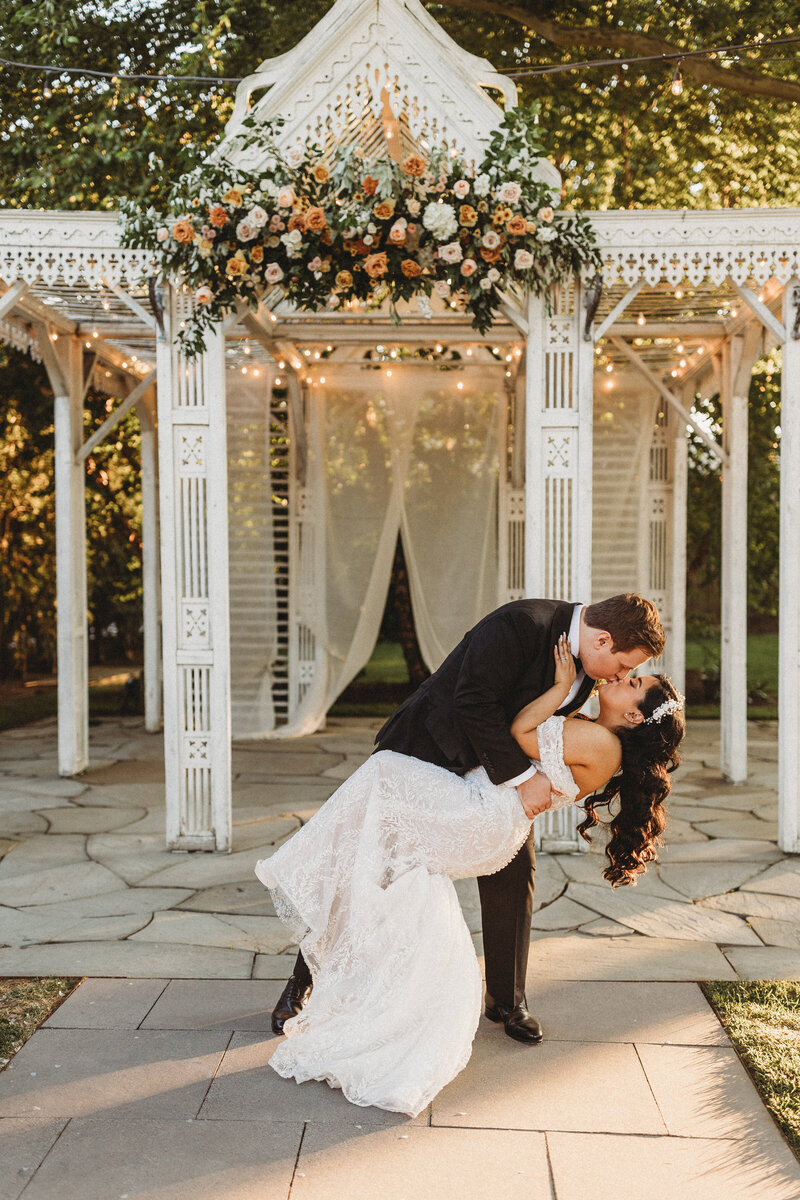 Bride and groom portrait during their elegant Philadelphia wedding