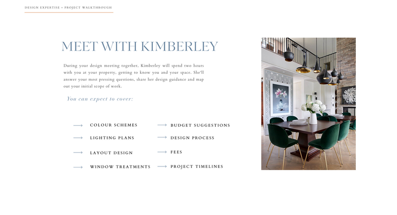 Website design for Kimberley Seldon meet me page