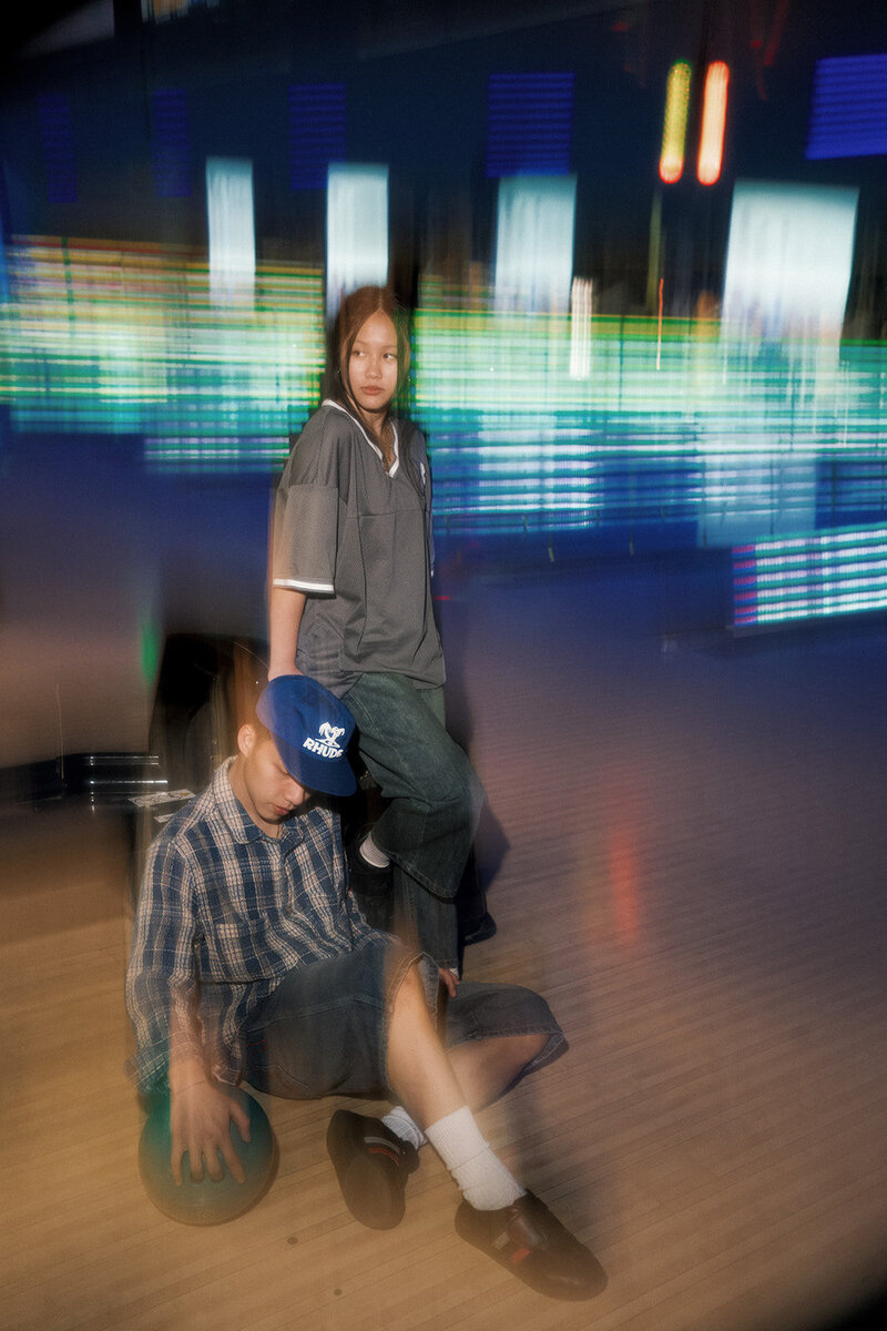 couple session engagement bowling alley
