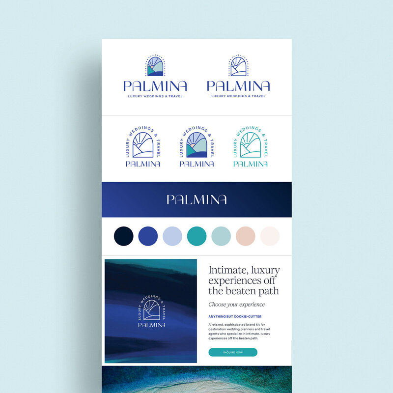 modern, luxury brand kit for wedding planners and travel agents