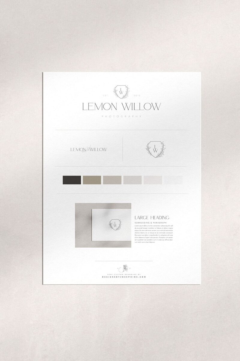 Branding for photographers that needs a modern and sophisticated brand. With a beige and earthy color palette it works for both wedding and family photographers