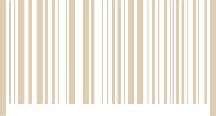 A barcode with vertical beige lines of varying widths on a white background, perfect for those exploring white label design education or aiming to become a white label designer.