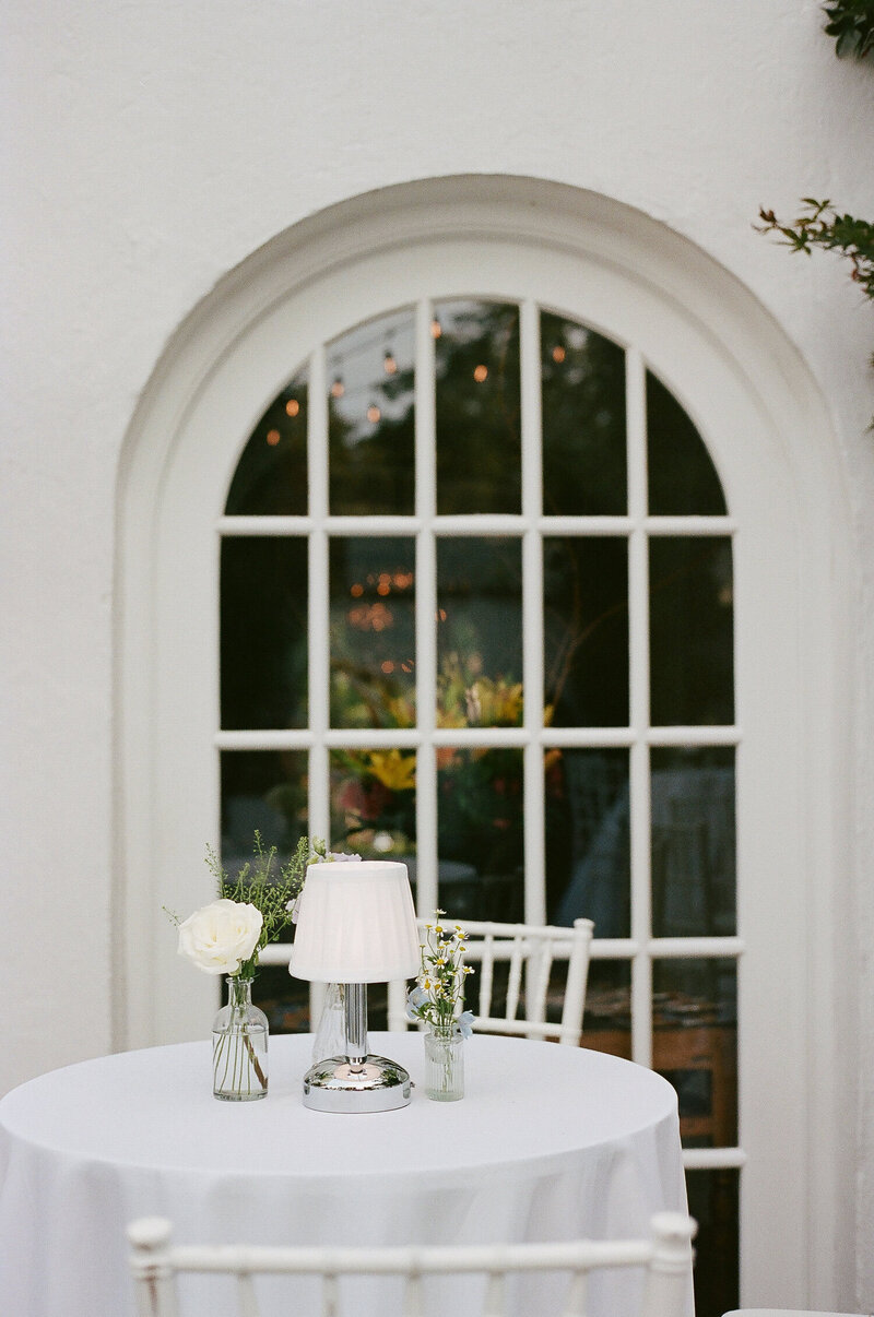 Cocktail table decor for wedding at the Edgemont in Little Rock, AR.