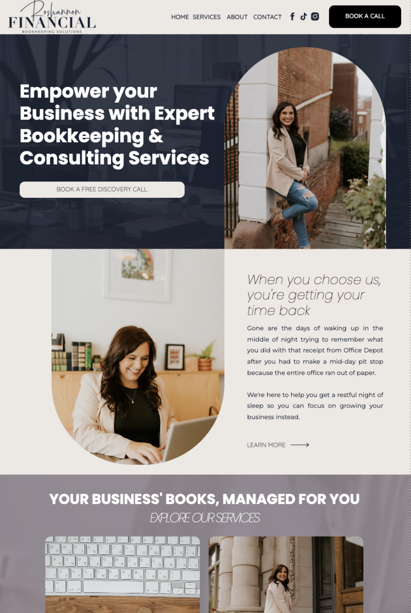 website design mock-up for accounting firm