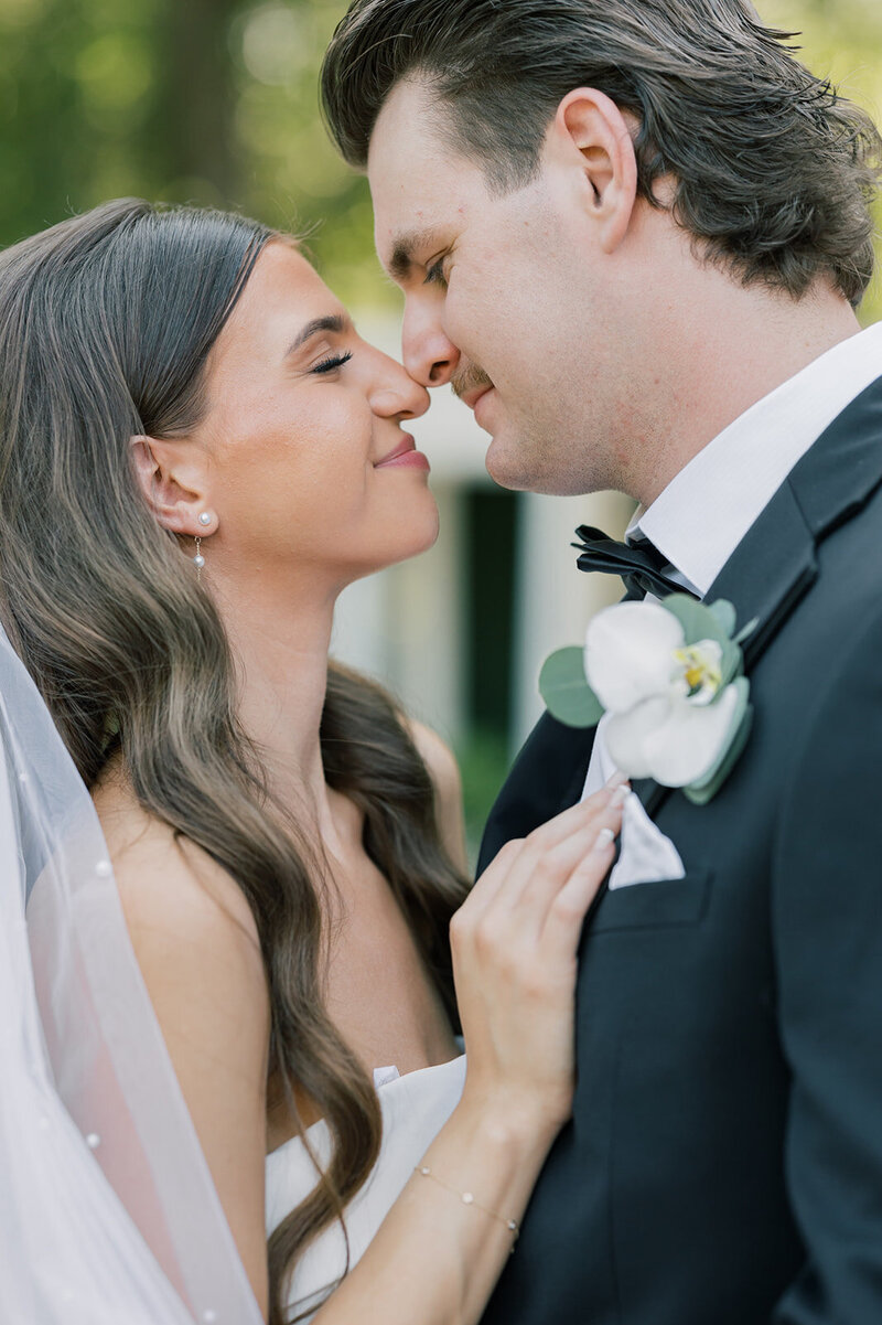 Charleston Wedding Photographer | Bride and groom touching noses after wedding ceremony