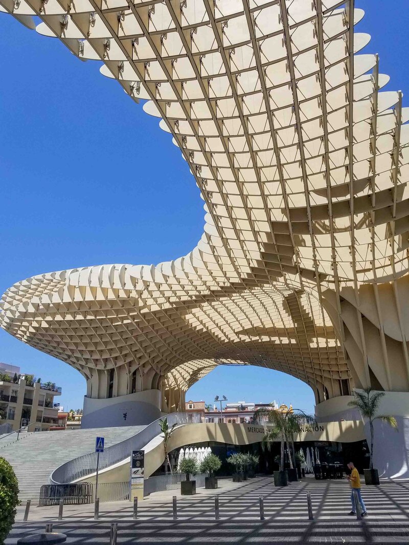 The undulating canopy of the Metropol Parasol, a contemporary architecture site in Seville, Spain ©Stephanie Dosch | theViatrix Luxury Travel