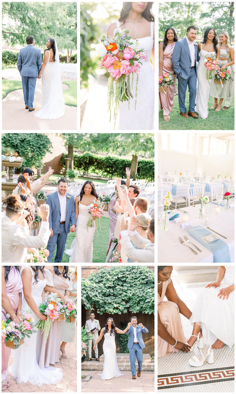Outdoor Oklahoma wedding images in a collage