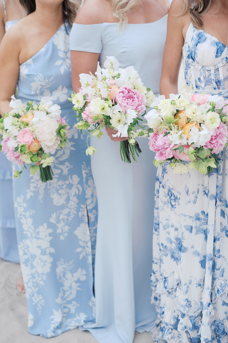 Blue and White summer bridesmaid dresses