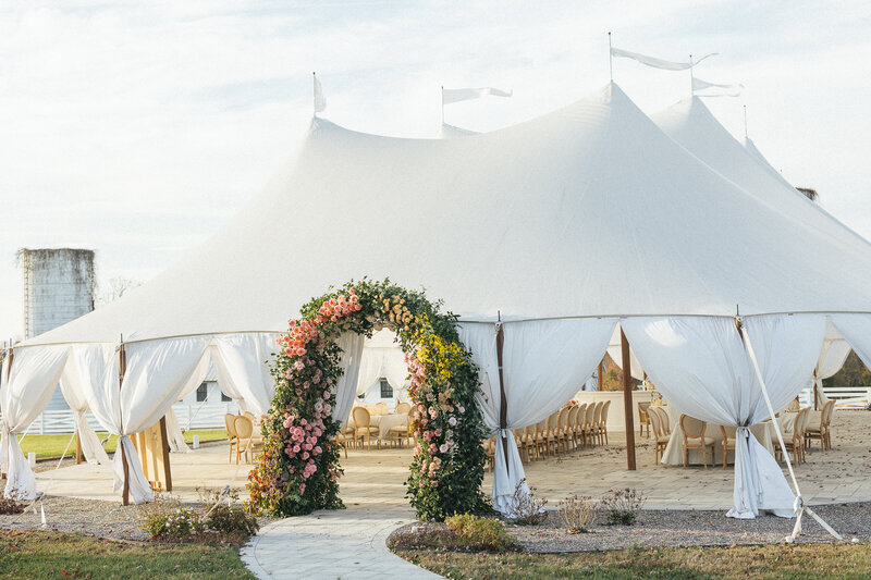 Charlottesville Wedding Photographer, a tented wedding with stunning florals