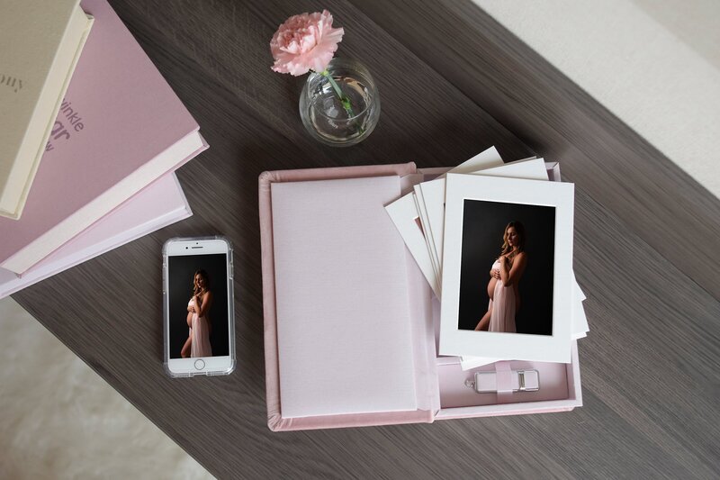 printed and matted portraits with USB in folio box