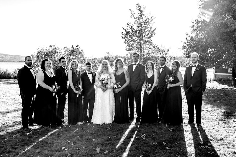 Bridal party together | Rangeley, Maine Wedding