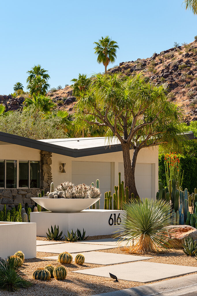 Landscape design at Palm Springs residence designed by Los Angeles architect