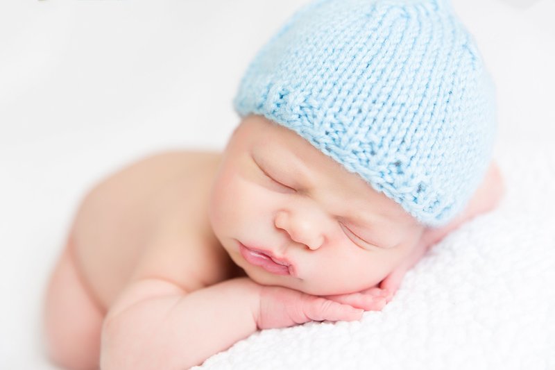 Posed Newborn Blue Hat