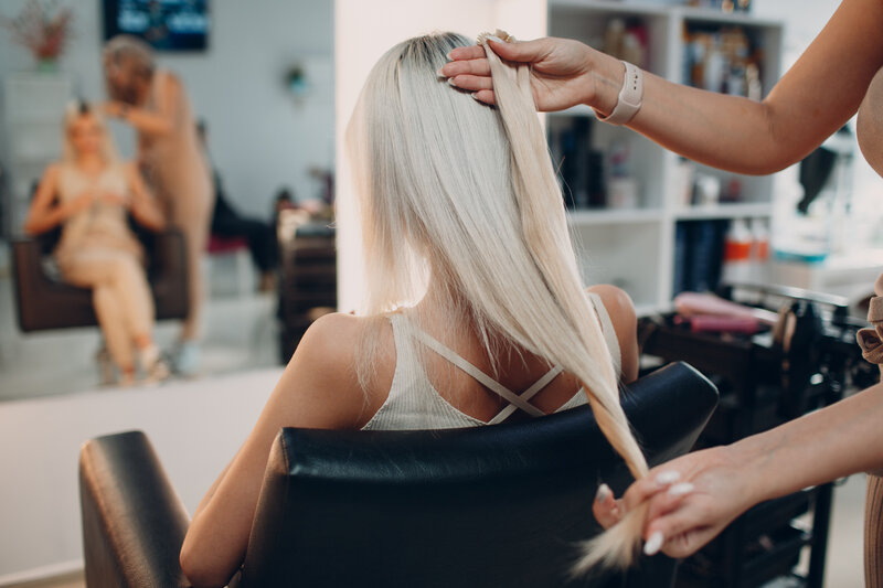 Variety of hair extension options available at Gloss RVA salon