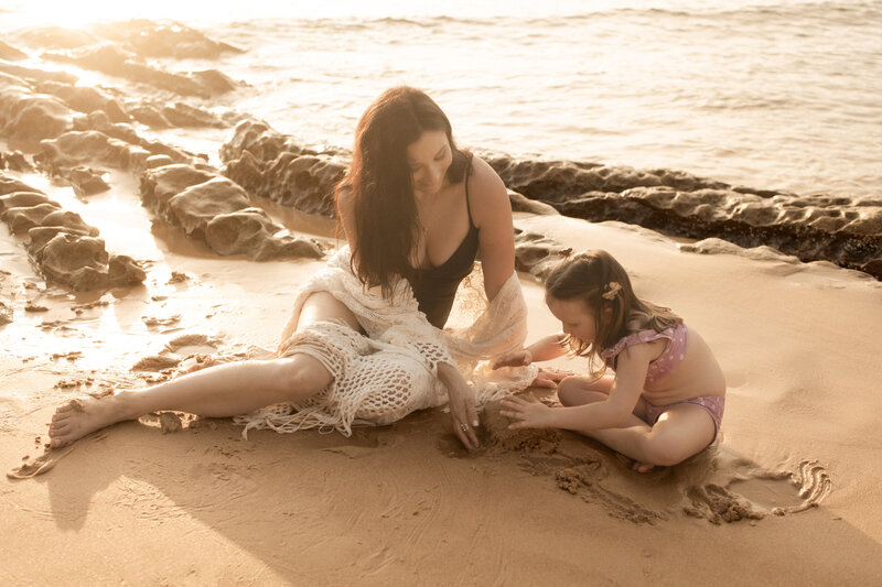 Family photoshoot in the golden afternoon light, Central Coast.