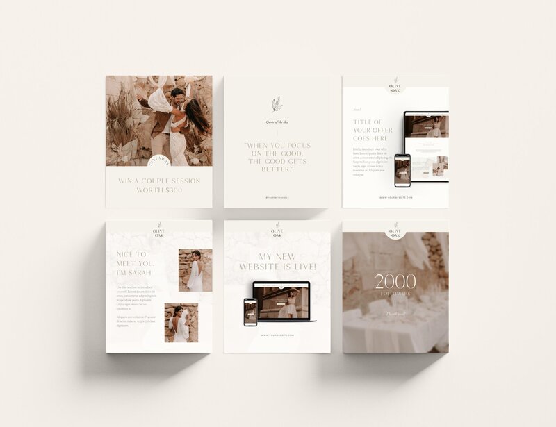 Elegant Instagram templates for photographers Olive Oak 9