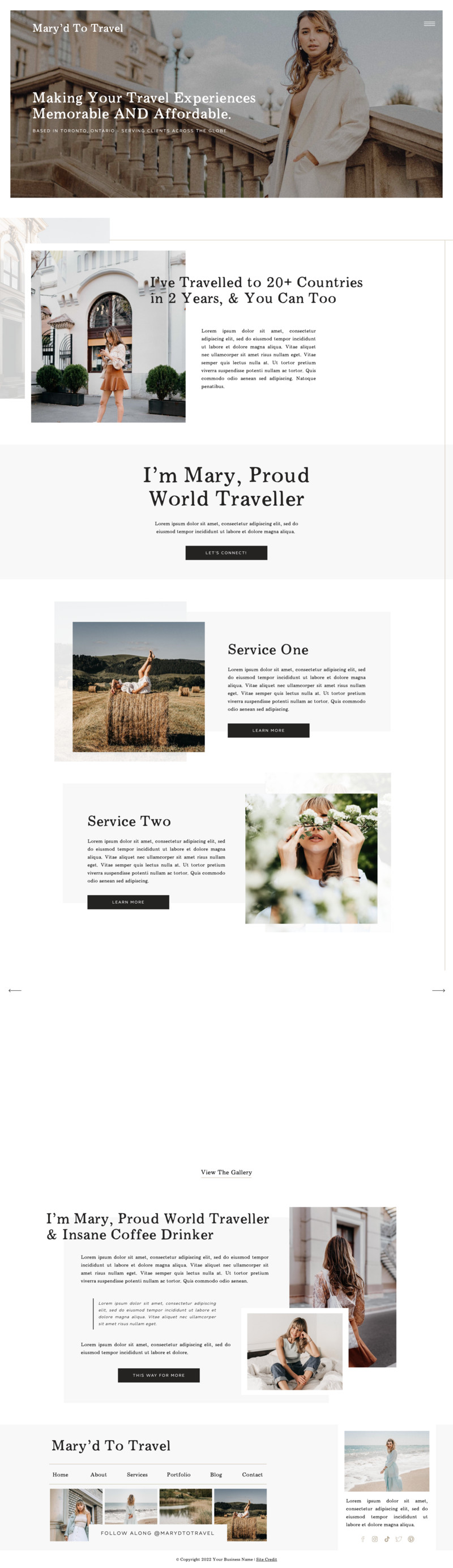 Showit Website Template for Travel Agents