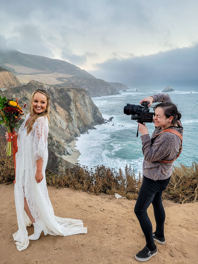 Wedding photographer working with bride, photo by Love is Magic Photography