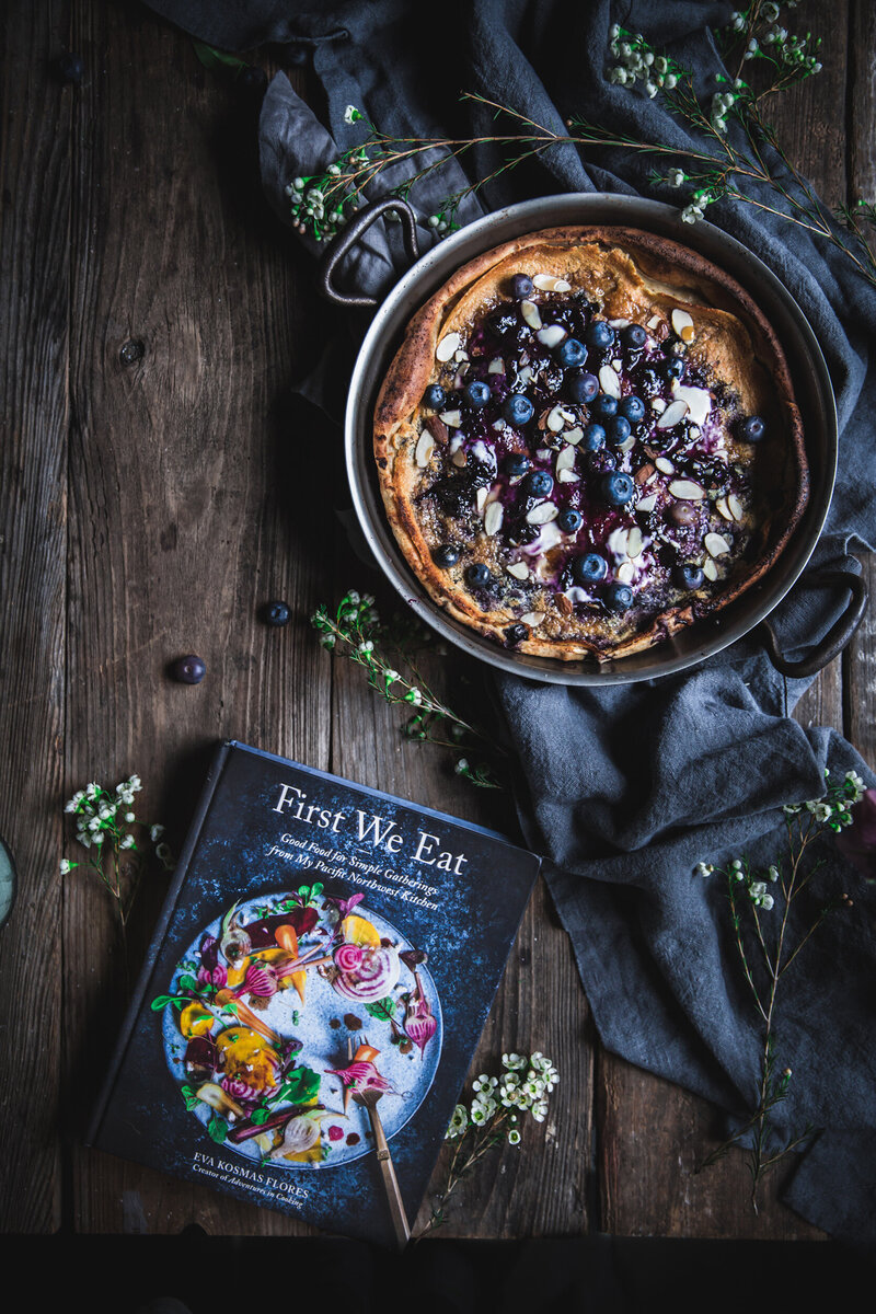 Blueberry Dutch Baby From the Cookbook 'First We Eat' by Eva Kosmas Flores-4