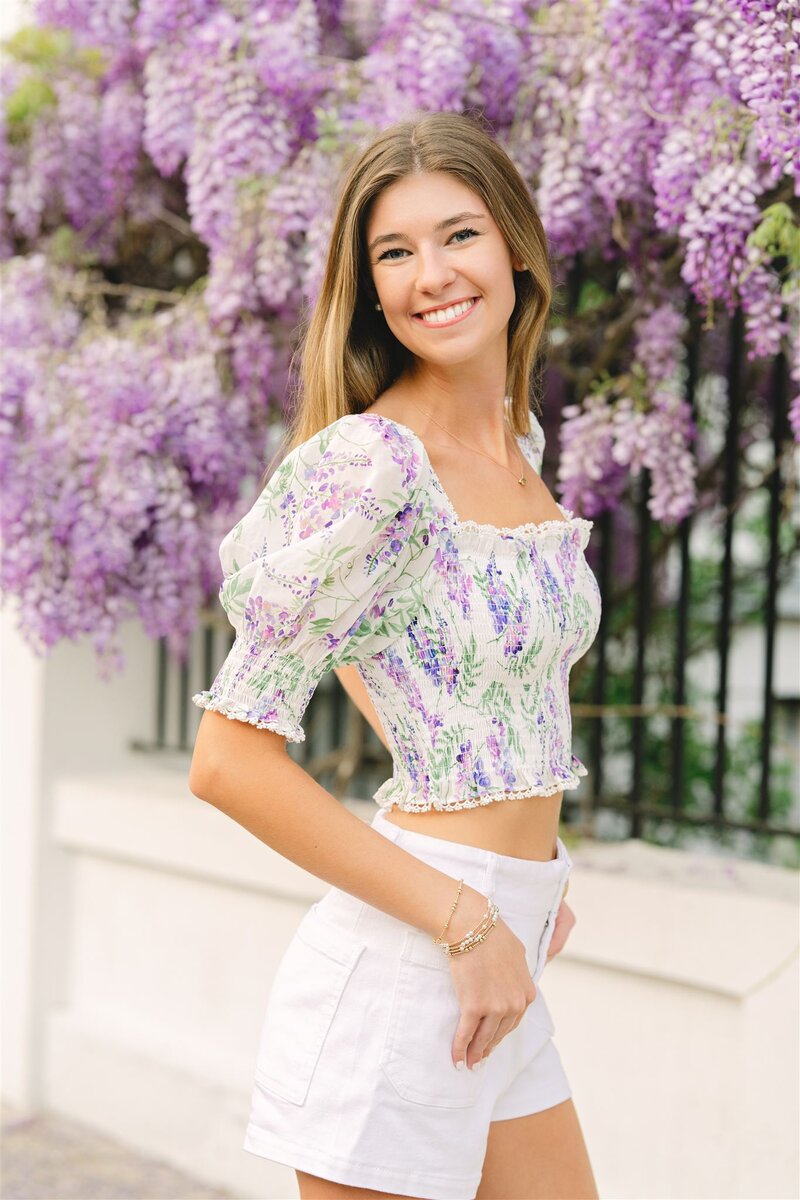 Wisteria in Charleston senior photos by Krissy Millar