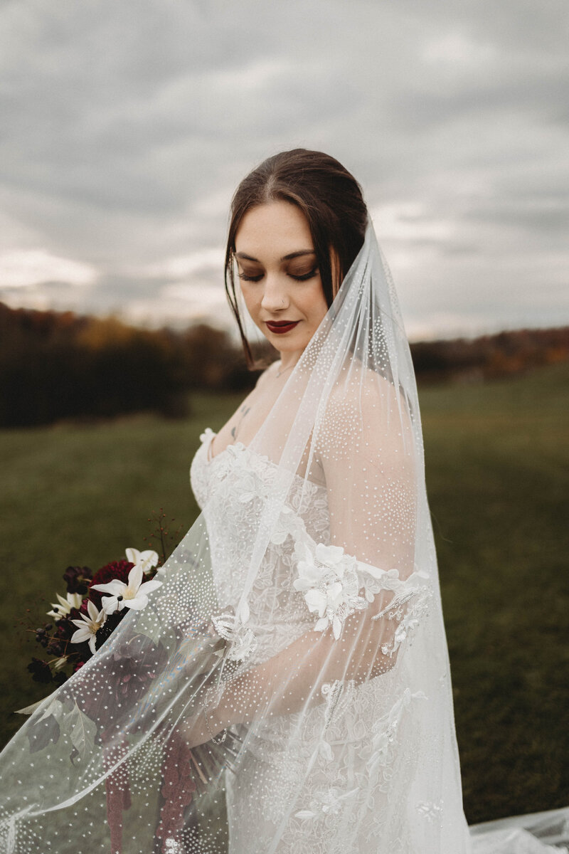 Kimberly Archambault Photography halloween inspired wedding at an elderberry vineyard in Quebec-94