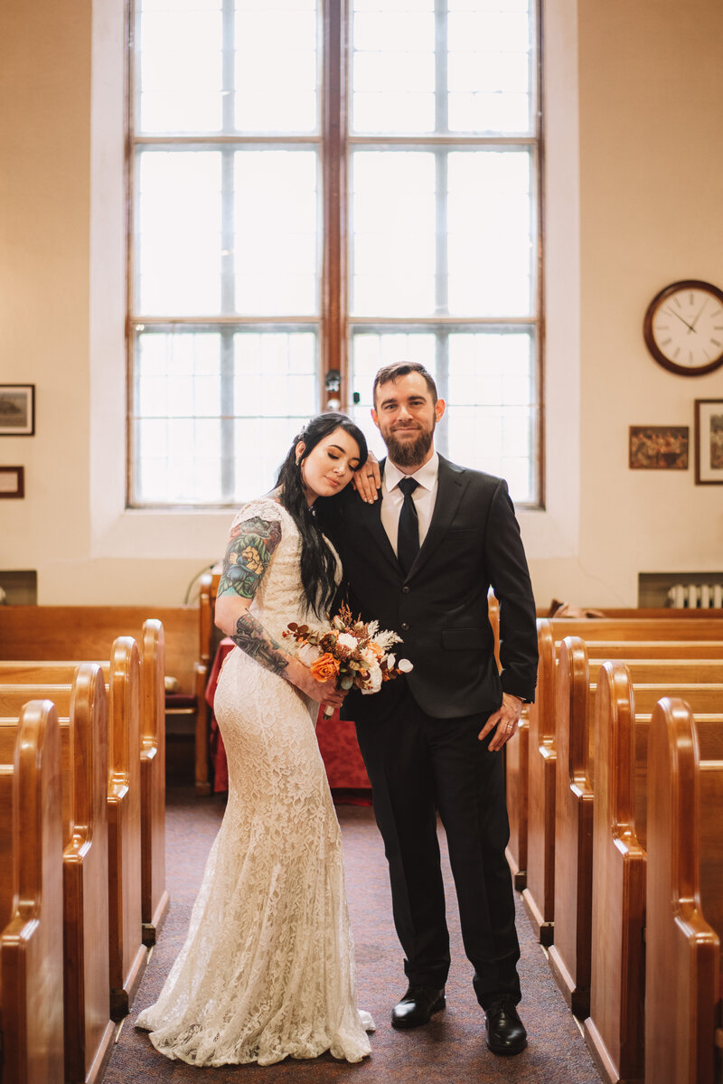 Couple at wedding chaple