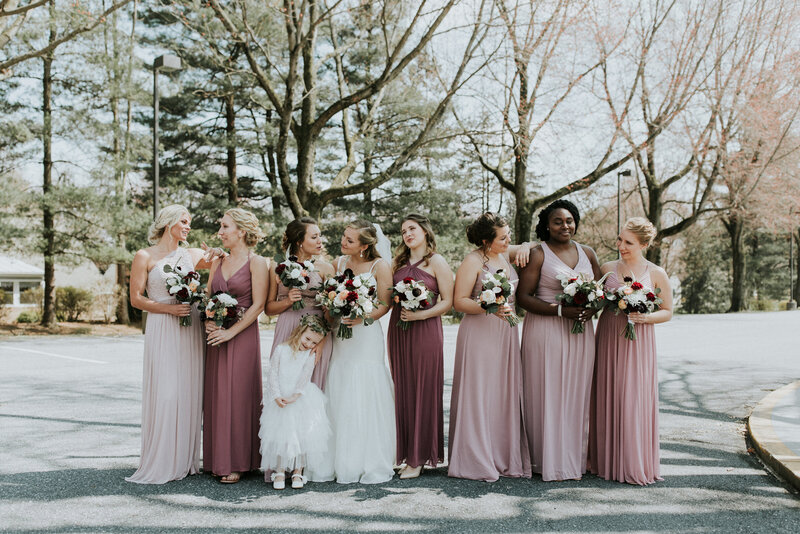 Blush Bridal Party Bouquets by Prose Florals Captured by Tori Co. Photography