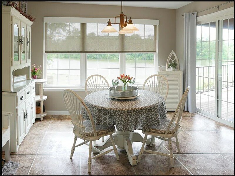 Custom shades in dining room