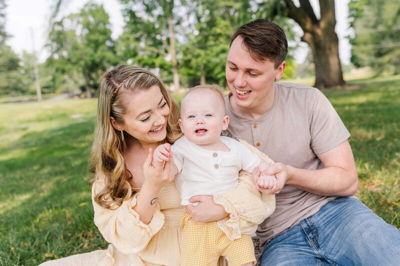 a family with a baby in sprig mini session photo