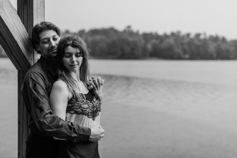 14_Eagle_River_Wisconsin_Lake_Cabin_Rainy_Engagement_Photos_Motorcycles_Harley_Davidson_James_ Stokes_Photograhy_WI.24