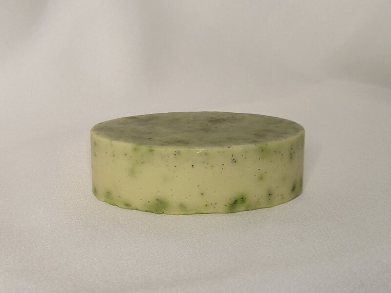 Single bar of Lavender honey oatmeal soap made by hand at Berry and Balm