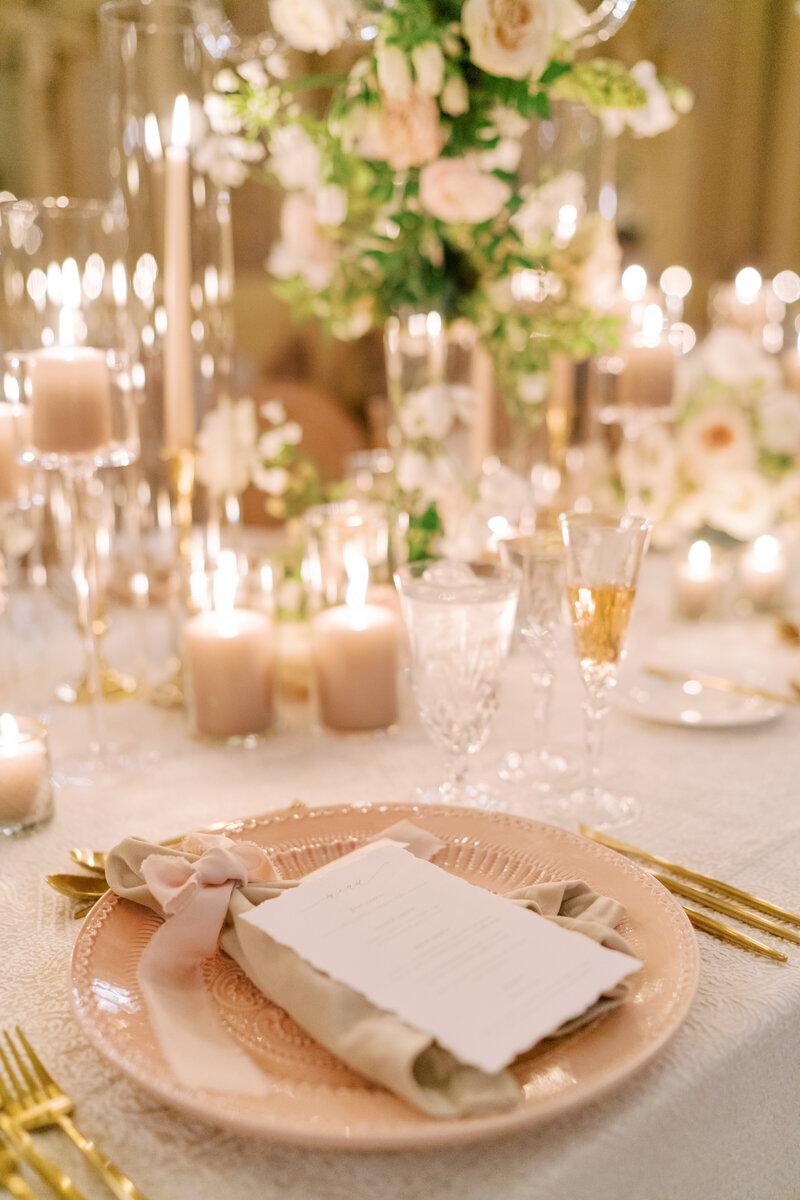 Reception table at Hotel DuPont